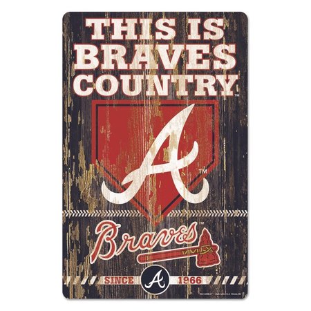 WINCRAFT Atlanta Braves Sign 11x17 Wood Slogan Design, 3208569564 3208569564